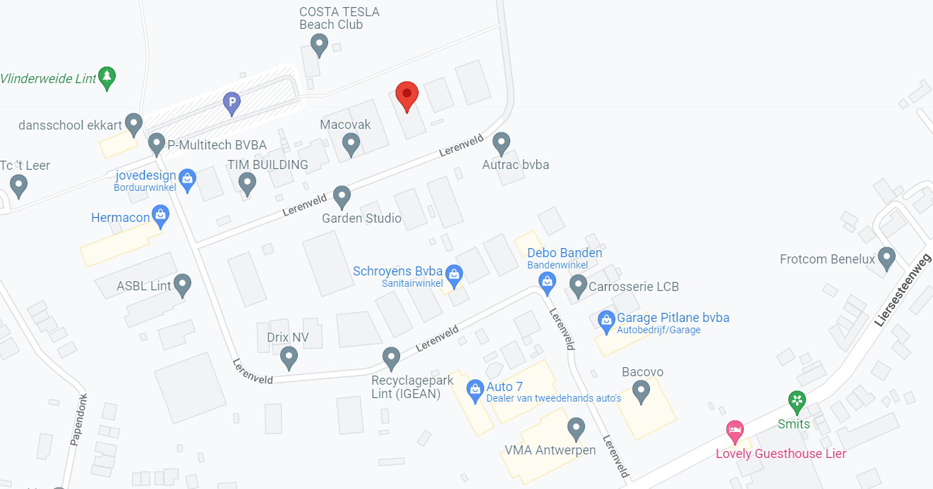 Magazijn: Lerenveld 49, 2547 Lint